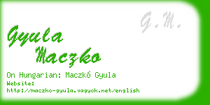 gyula maczko business card